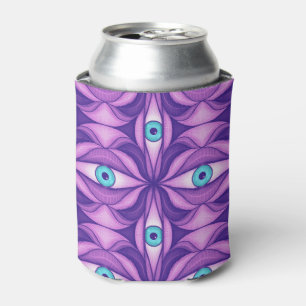 Enfriador De Latas Ojos Azules en Follaje Púrpura Oscuro Arte Botánic