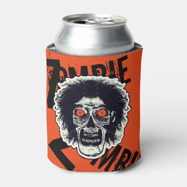 Enfriador De Latas Ojos Naranjas de Zombie (Lata Anverso)