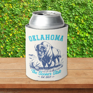 Enfriador De Latas Oklahoma The Sooner State Vintage Bison