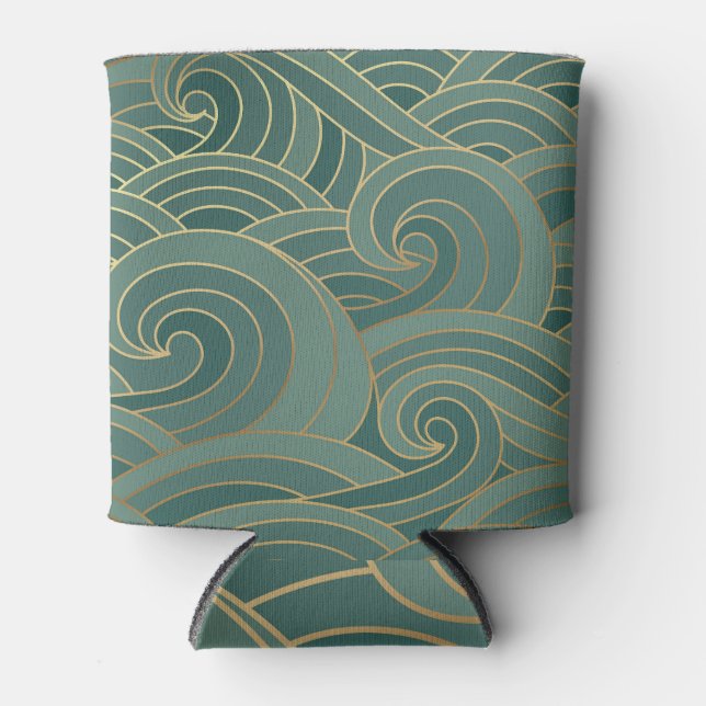 Enfriador De Latas Ola de Oro: Lujo tradicional oriental (Anverso)