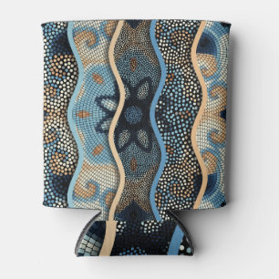 Enfriador De Latas Olas Ornadas: Textura de mosaico.