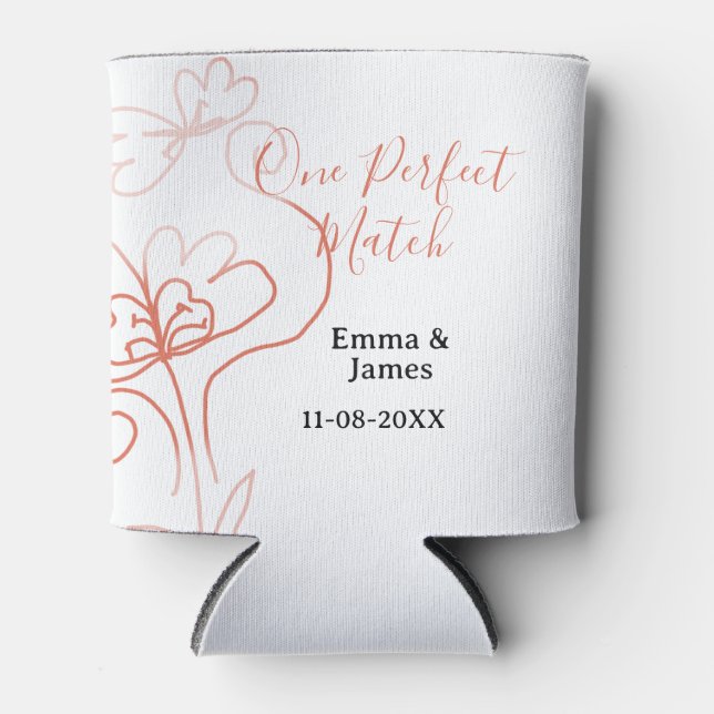 Enfriador De Latas One Perfect match terracotta wedding couple name f (Anverso)