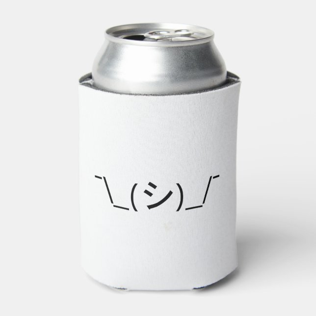 Enfriador De Latas Oops Shrug Emoticon ¯\_(シ)_/ Ø Kaomoji japonés (Lata Anverso)