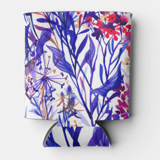Enfriador De Latas Opulentas Florales Acuarelas: Fondo Jardín.