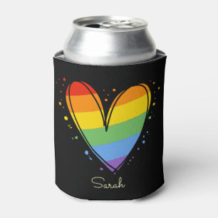Enfriador De Latas Orgullo arcoiris LGBTQ Boda del corazón