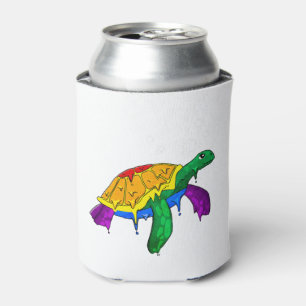 Enfriador De Latas Orgullo gay bandera arcoíris tortuga marina sutil 