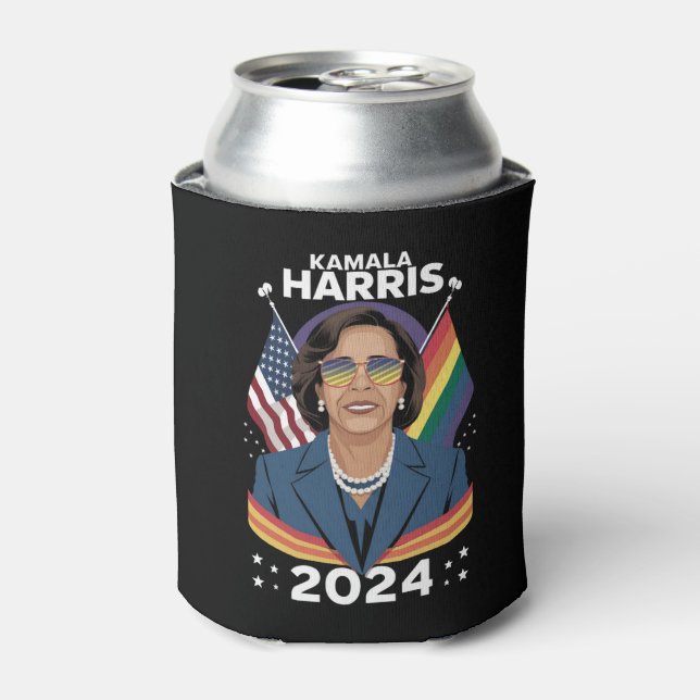 Enfriador De Latas Orgullo gay Kamala Harris 2024 vicepresidente LGBT (Lata Anverso)