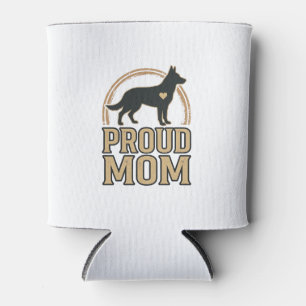 Enfriador De Latas Orgullosa mamá perro silueta vintage diseño vector