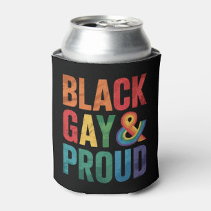 Enfriador De Latas Orgullosamente negros gays y orgullosos LGBTQ negr