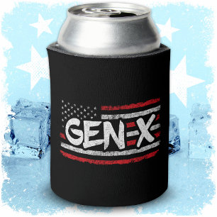 Enfriador De Latas Orgulloso General Xer Generación X Bandera America