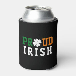 Enfriador De Latas Orgulloso Irlandés Shamrock Lucky Clover Citando S
