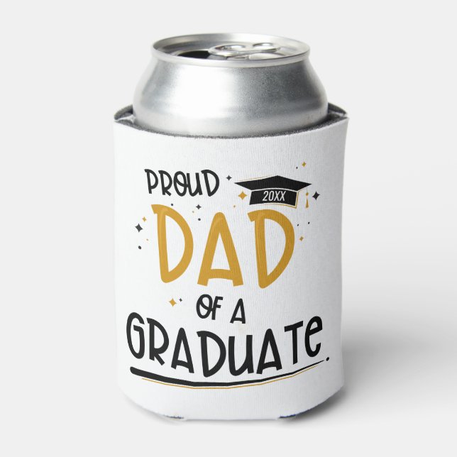 Enfriador De Latas Orgulloso padre de un graduado (Lata Anverso)