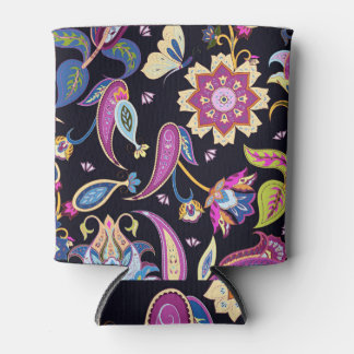 Enfriador De Latas Ornamento floral sin foco de Paisley en India