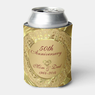 Enfriador De Latas Oro esparcido 50° aniversario Boda