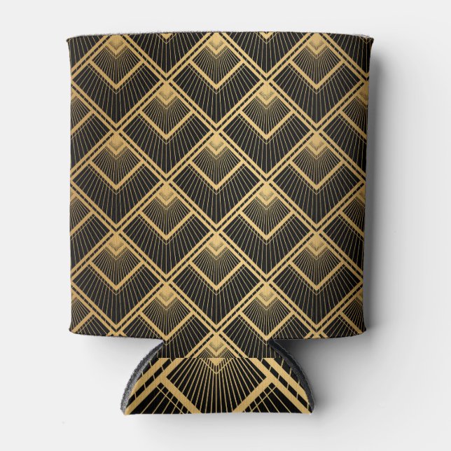 Enfriador De Latas Oro negro Art Deco: geométrico (Anverso)
