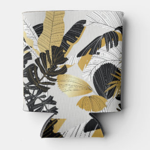 Enfriador De Latas Oro, plantas tropicales negras: lujo.
