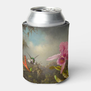 Enfriador De Latas Orquídea con dos Hummingbirds Heade