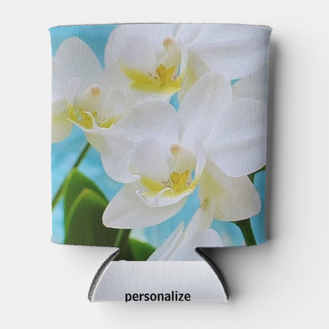 Enfriador De Latas Orquídeas Blancas (Anverso)