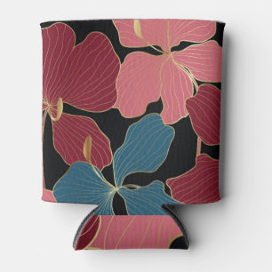Enfriador De Latas Orquídeas de oro, elegantes líneas florales de art
