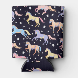 Enfriador De Latas Oscura Fantasía Unicornio: Mágica sin foco.