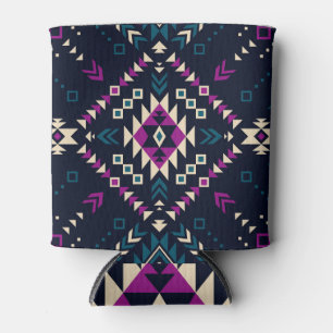 Enfriador De Latas Oscuro Navajo, geométrico vintage.