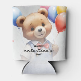 Enfriador De Latas Oso De Acuarela De Color Cutáneo el día de San Val