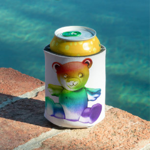 Enfriador De Latas Oso de peluche de metal cepillado SlipperyJoe's gr