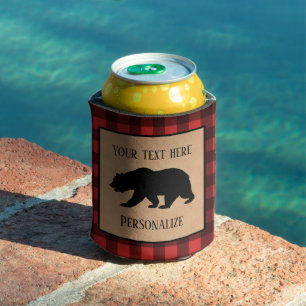 Enfriador De Latas Oso Negro En Un Cuadrado Personalizado de Cuadros 
