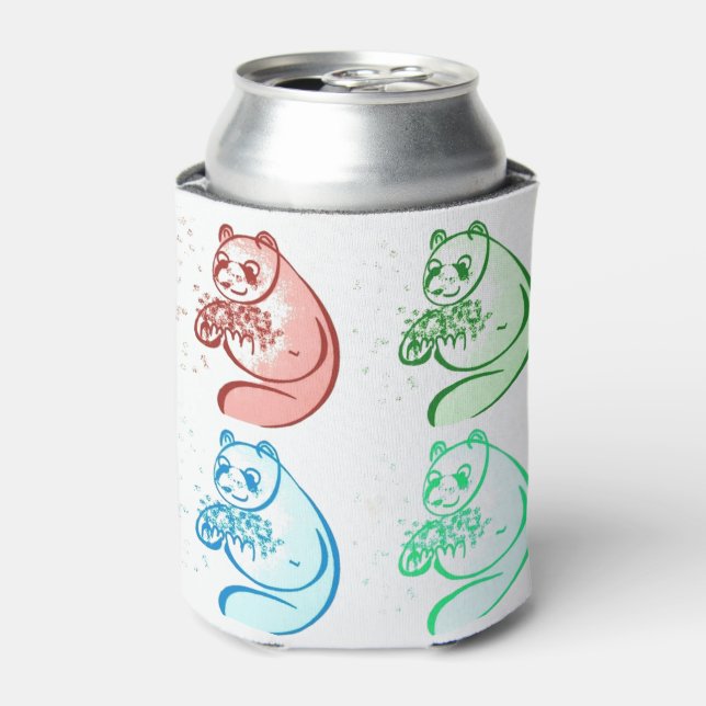 Enfriador De Latas Oso Panda de arte pop lúdico (Lata Anverso)