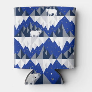 Enfriador De Latas Oso Polar sobre el patrón Iceberg sin Marea.