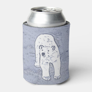 Enfriador De Latas Oso polar sobre pintura de hielo - Arte de vida sa