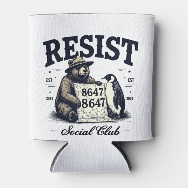 Enfriador De Latas Oso resiste Proteger Parque Nacional Anti Trump 86 (Anverso)