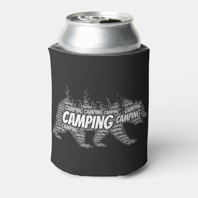 Enfriador De Latas Osos negros rusos en el bosque (Reverso de la lata)