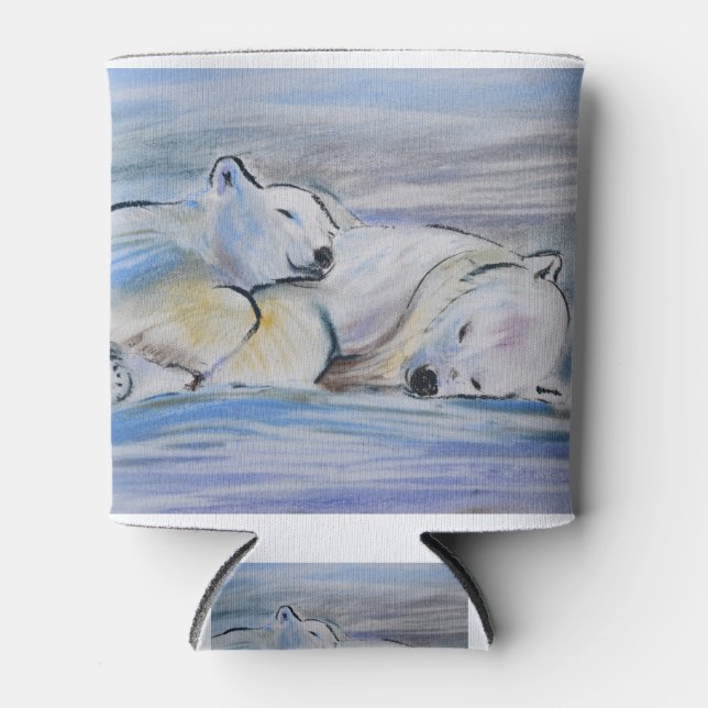 Enfriador De Latas Osos Polares Durmientes (Anverso)