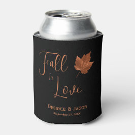 Enfriador De Latas Otoño Cae Enamorado Rústico Cobre Hoja De Arce Neg