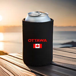 Enfriador De Latas Ottawa Canadá Bandera canadiense color oscuro