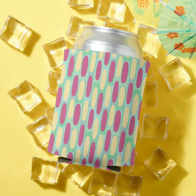 Enfriador De Latas Ovalos amarillos y rosados (Verano in situ)