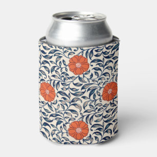 Enfriador De Latas Owen Jones Naranja rojo Black Floral Vintage Boho