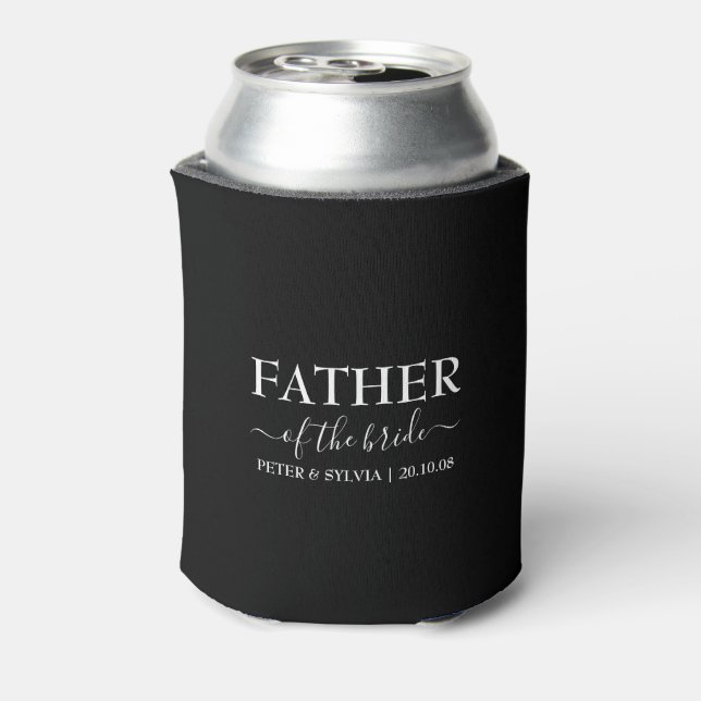 Enfriador De Latas Padre Del Personalizado Del Partido De La Boda De  (Reverso de la lata)