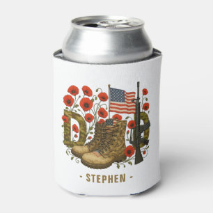 Enfriador De Latas Padre Patriótico - Bandera de Estados Unidos con b
