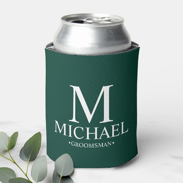 Enfriador De Latas Padrino Personalizado Verde Esmeralda Moderno (Subido por el creador)