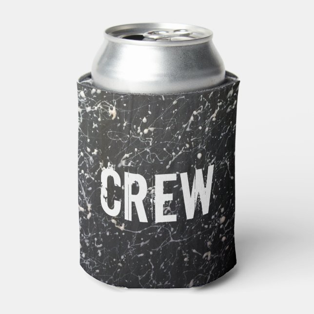 Enfriador De Latas Paint Splatter CREW | Carbón y blanco (Lata Anverso)