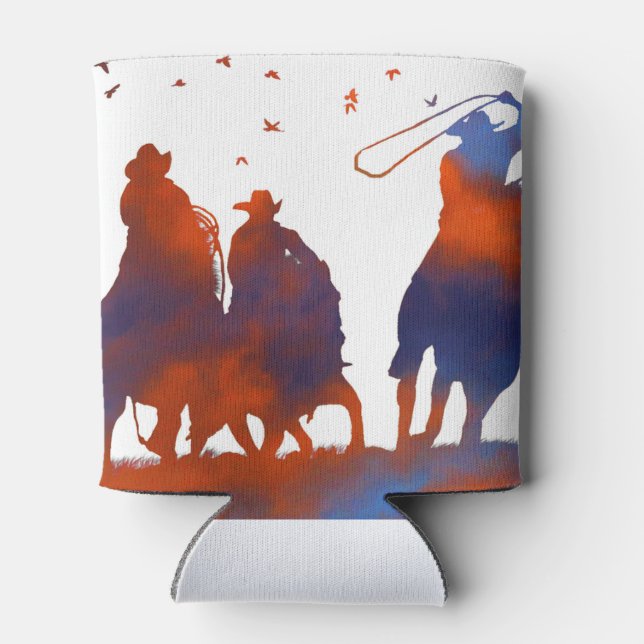 Enfriador De Latas País Cowboy Occidental Ring White (Reverso)