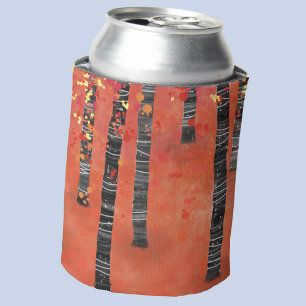 Enfriador De Latas Paisaje de los bosques de árboles de Birch