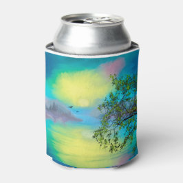 Enfriador De Latas Paisaje de montaña acuarela