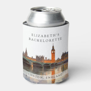 Enfriador De Latas Paisaje urbano de Londres Acuarela Despedida de so