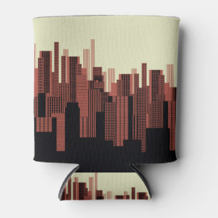 Enfriador De Latas Paisaje urbano gráfico, naranja oscuro