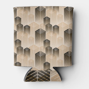 Enfriador De Latas Paisaje urbano: Sepia Ivory Seamless