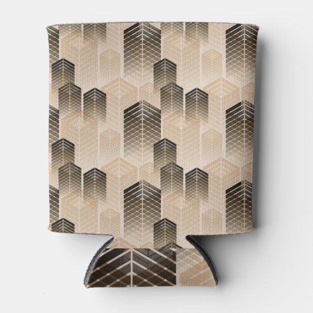 Enfriador De Latas Paisaje urbano: Sepia Ivory Seamless (Anverso)