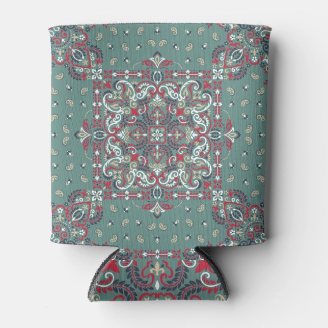 Enfriador De Latas Paisley Bandana Print: Silk Neck Scarf (Anverso)